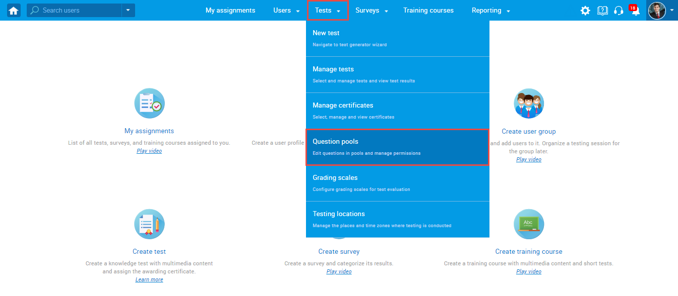 How to preview the changes history on pool questions YouTestMe