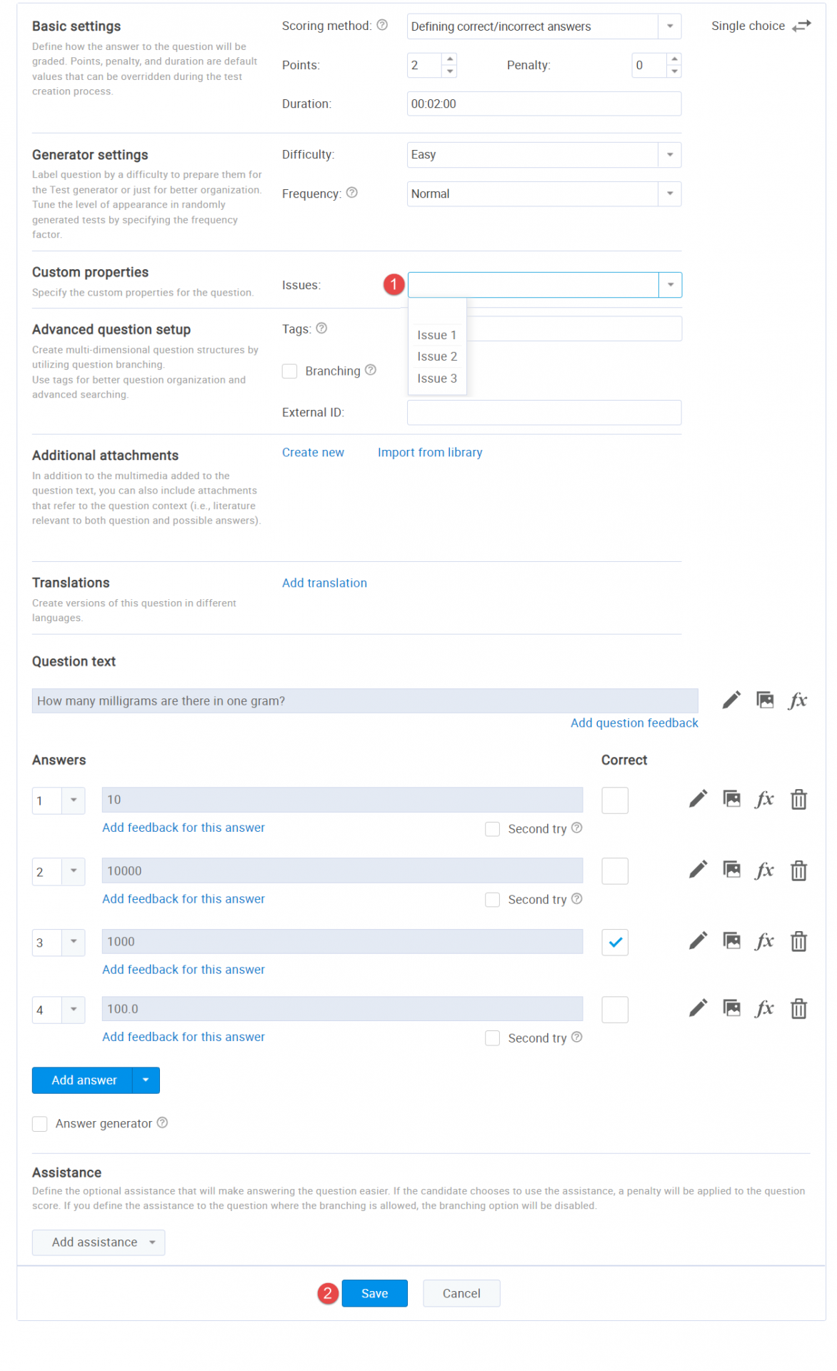 How to label questions using custom question properties
