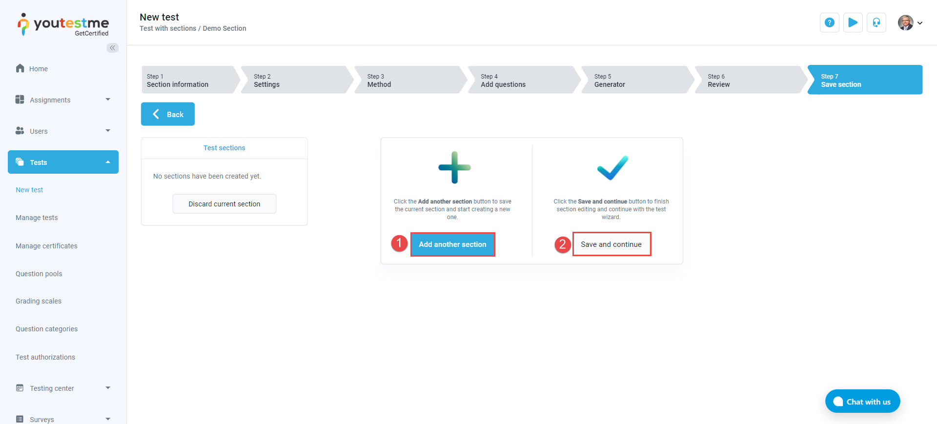 Step 7 - Finish Section Wizard