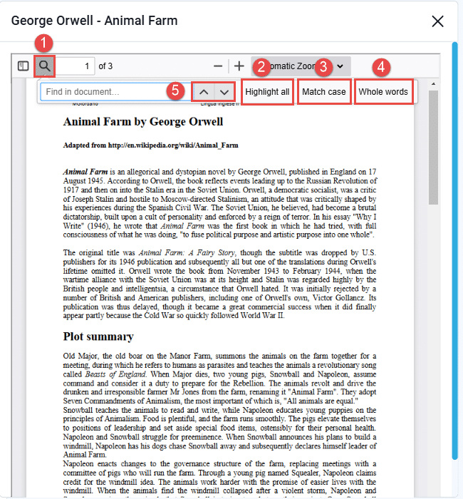 PDF Attachment search options